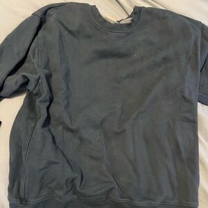 TNA Aritzia cozy fleece crewneck navy blue